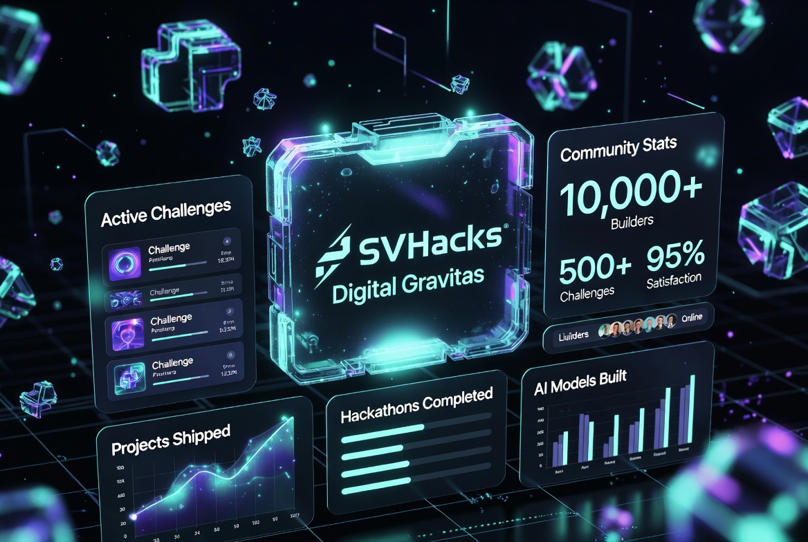 Preview of the SVHacks platform interface and dashboard